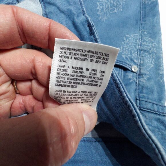 Mother Jeans The Looker Crop Blue Floral Print Made in USA Women Size 29 (J3) - Picture 8 of 11